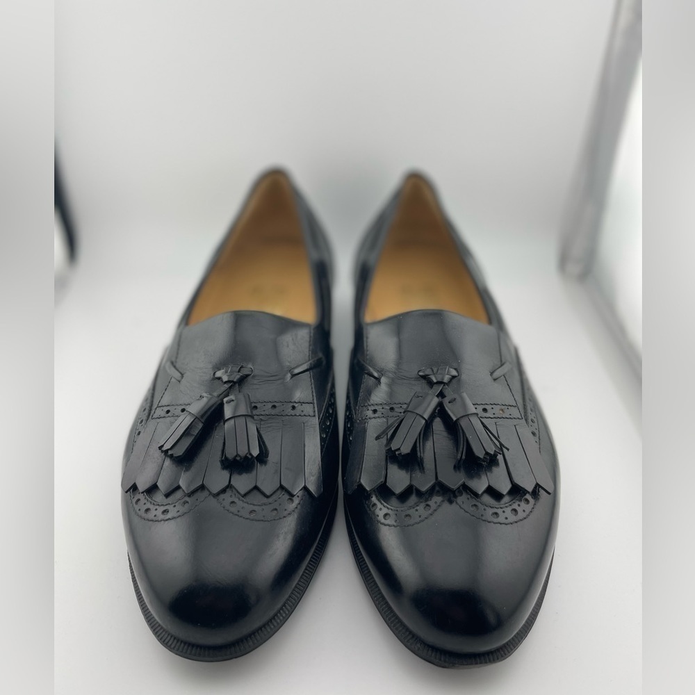 SALVATORE FERRAGAMO  Black Leather Eyelash Tassel Loafers 9.5E‌‌‌‌‌‌‌‌ - Picture 10 of 13